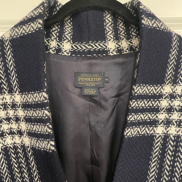 Pendleton | Women’s Virgin Wool Plaid Collarless Blazer Size Medium - Picture 5 of 7